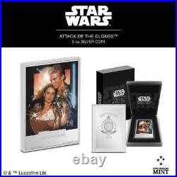2024 Niue Star Wars Attack of the Clones 5 oz Silver Poster Coin Cert #3