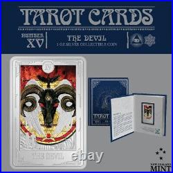 2024 Niue Tarot Card XV. The Devil 1 oz Silver Colorized Proof Coin Mintage 2000
