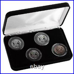 ALIEN 2022 1/2 oz 4 Coin Prooflike Antique Rhodium Color Pure Silver Set Ghana