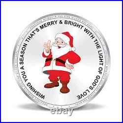 BIS Hallmarked Merry Christmas 999 Pure Silver Coin colorful 50 gm