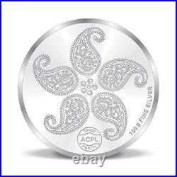 Beautiful Colorful Peacock 999 Pure Silver Coin 100 gram