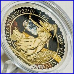 Britannia Silver Coin 2022 UK Greeting from Mars Design Color Edition 1oz