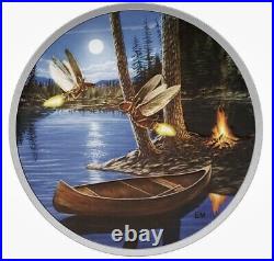 Canada Moonlight Fireflies' Glow-in-the-dark Colorized Proof $30 Silver Coin