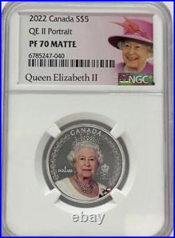 Highest Appraisal 2022 Canadian Silver Coin Ngc Pf 70 Elizabeth Ii Color Portrai