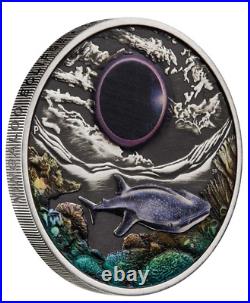 Ningaloo Eclipse 2023 2oz Silver Antiqued Coloured Coin, Perth Mint. LAST 1 LEFT