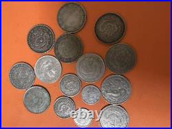 Old Chinese Coins, Silver Color, Notes, Set Of 15, Great Value, All Genuine