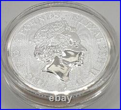 UK Queens Beasts 2021 £5 GREYHOUND OF RICHMOND Color colorized Coin SILVER