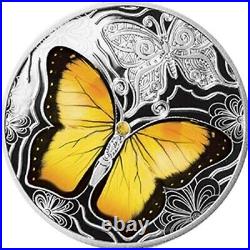 YELLOW BUTTERFLY Colorful World Silver Coin 500 Francs Cameroon 2021